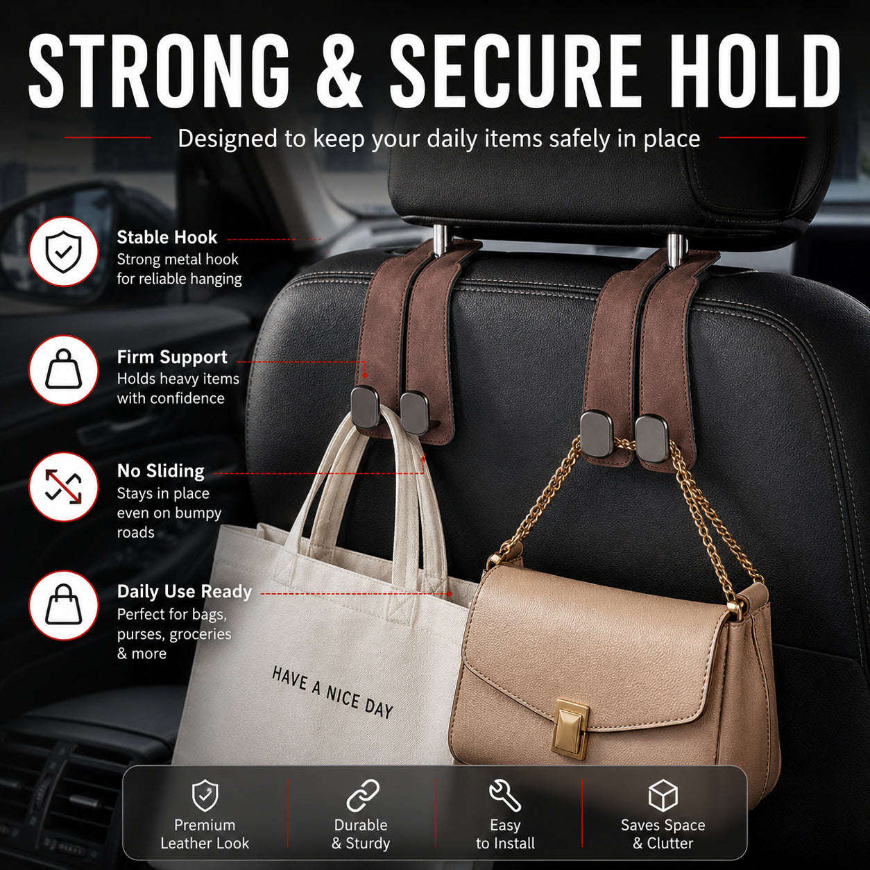 Seat Back Hanger – Perfect for Bags, Coats & More