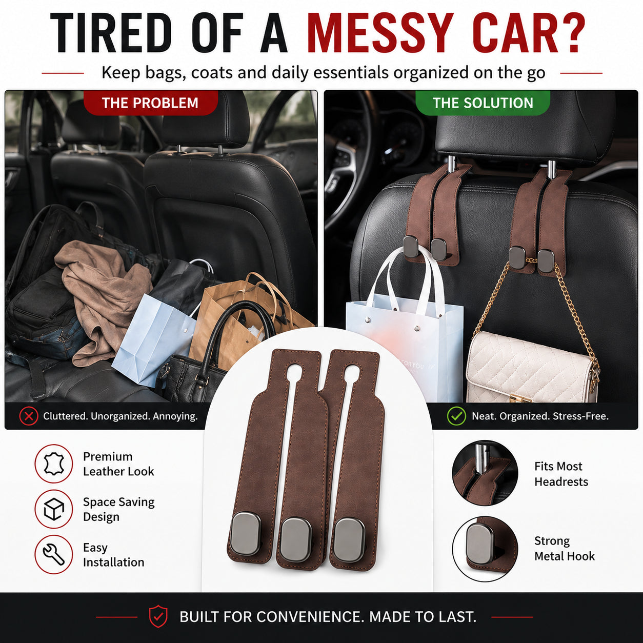 Seat Back Hanger – Perfect for Bags, Coats & More