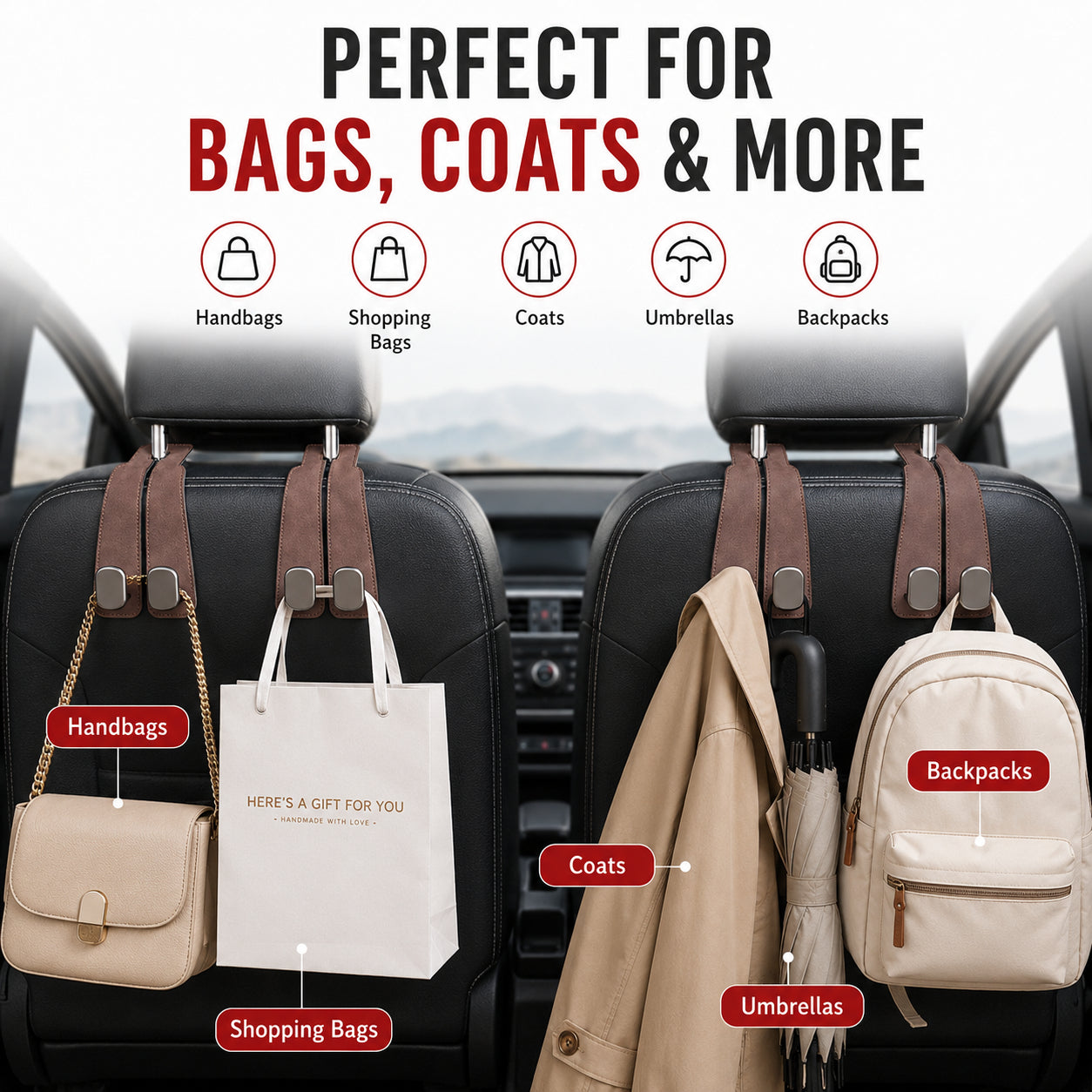 Seat Back Hanger – Perfect for Bags, Coats & More