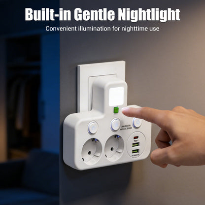 🔌 60% OFF NOW! ⚡ Smart Power Strip with USB – Overload Protection, USB-C Fast Charging & Child Safety