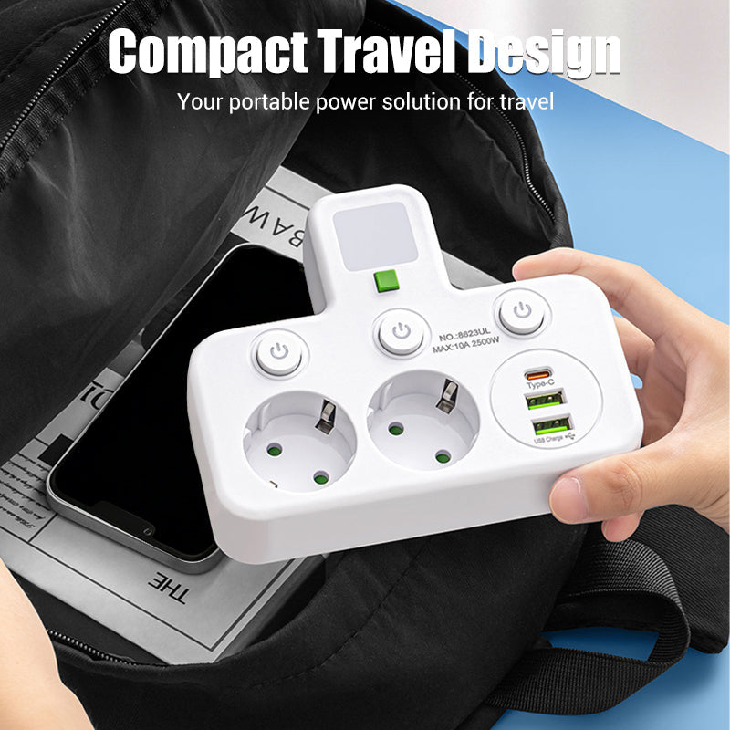 🔌 60% OFF NOW! ⚡ Smart Power Strip with USB – Overload Protection, USB-C Fast Charging & Child Safety
