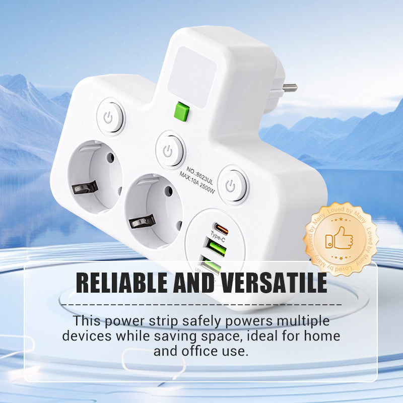 🔌 60% OFF NOW! ⚡ Smart Power Strip with USB – Overload Protection, USB-C Fast Charging & Child Safety