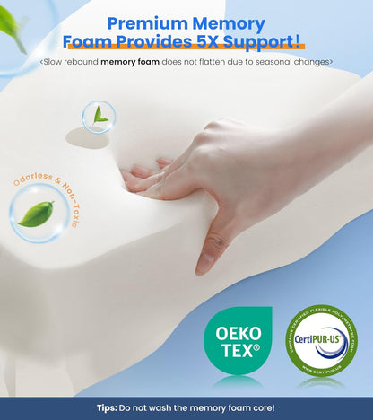 Neck Pillow for Pain Relief - Ergonomic Memory Foam Pillow for Sleeping