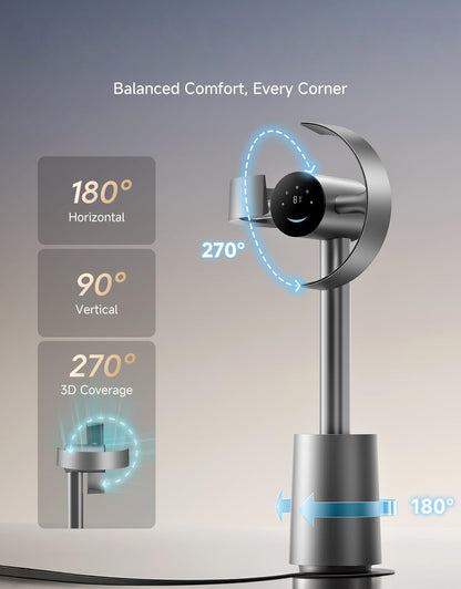 Fantal AeroBreeze Smart Air Circulator: Quietest 3D Oscillating Fan for Whole-Room Cooling & Temperature Control
