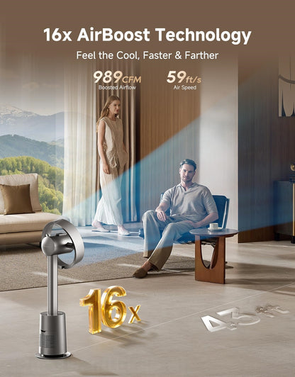 Fantal AeroBreeze Smart Air Circulator: Quietest 3D Oscillating Fan for Whole-Room Cooling & Temperature Control