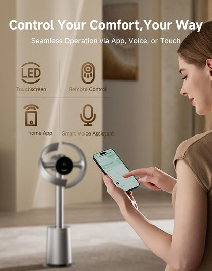 Fantal AeroBreeze Smart Air Circulator: Quietest 3D Oscillating Fan for Whole-Room Cooling & Temperature Control