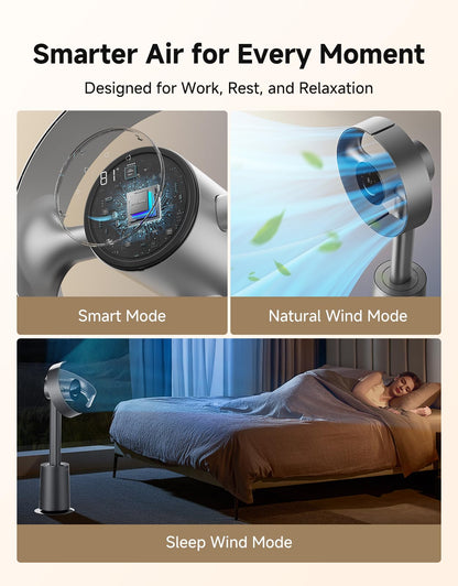 Fantal AeroBreeze Smart Air Circulator: Quietest 3D Oscillating Fan for Whole-Room Cooling & Temperature Control